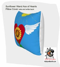 Image 2 of 'Sunflower Wand - Ace of Hearts' 22" Luxury Velveteen Pillow Cover