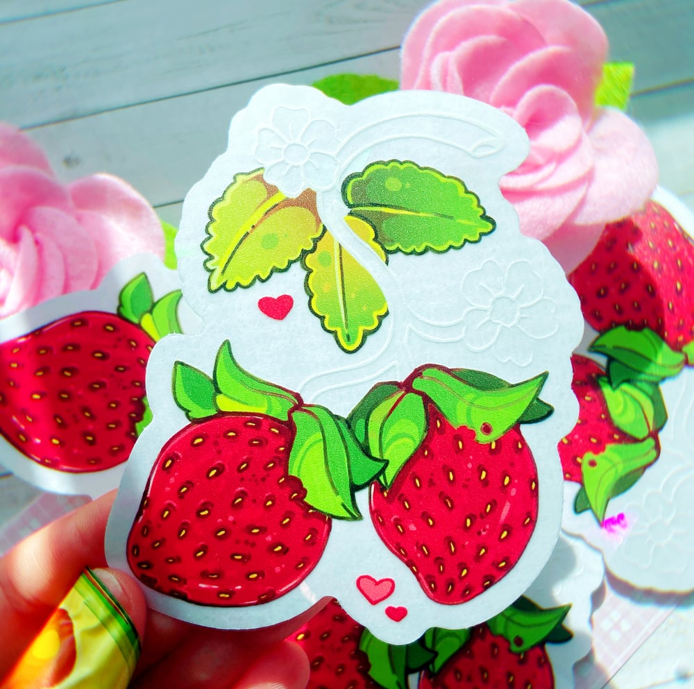 Strawberry Patch, Suncatcher Sticker- Rainbow Maker