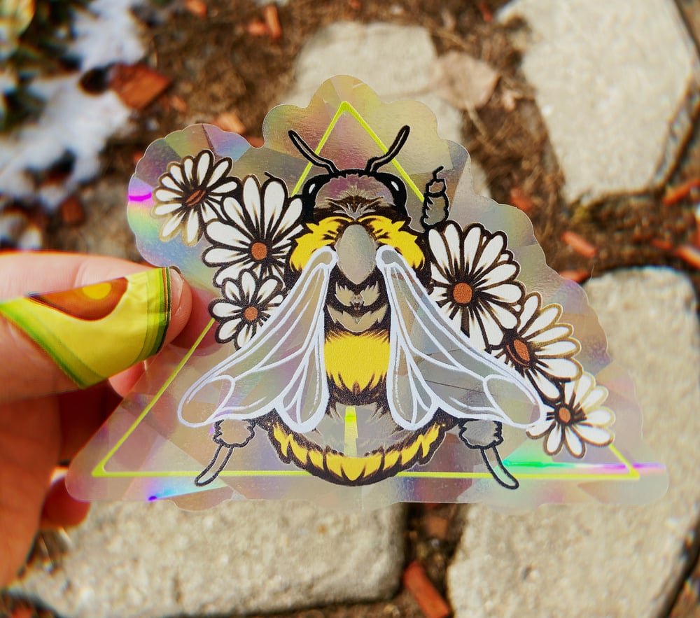 Honey bee, Suncatcher Sticker- Rainbow Maker