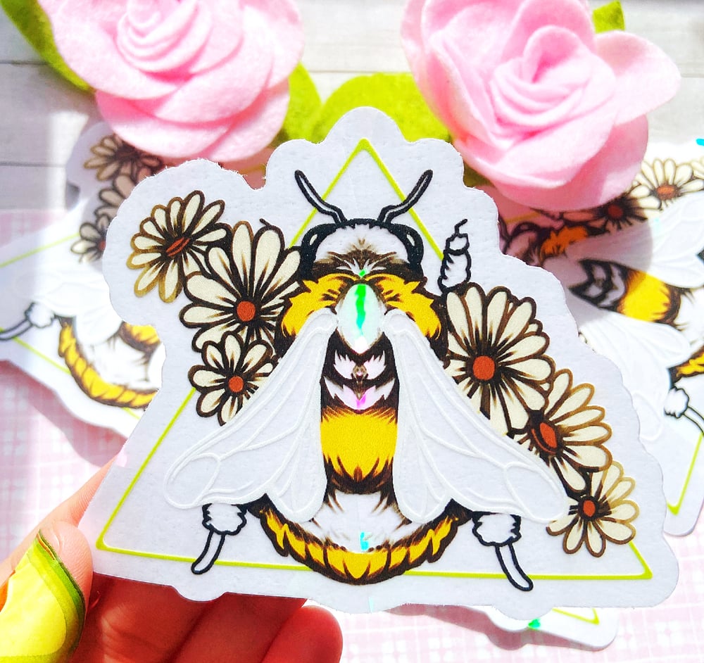 Honey bee, Suncatcher Sticker- Rainbow Maker