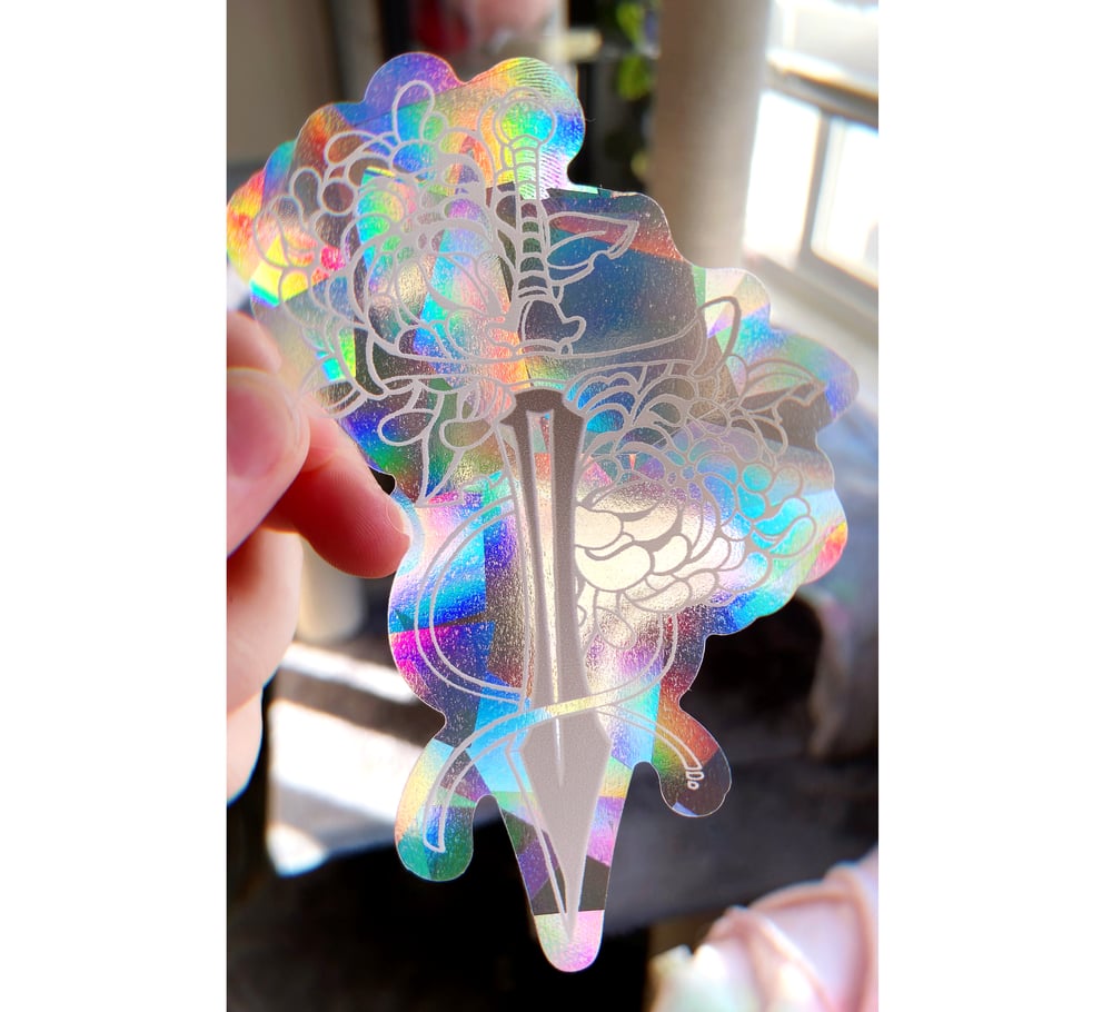Floral Sword, Suncatcher Sticker- Rainbow Maker