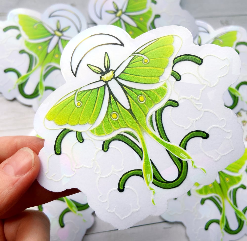 Luna Moth, Suncatcher Sticker- Rainbow Maker