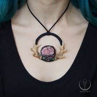 Image 5 of Sacred Forest necklace with pink amethyst 