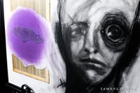Image 3 of The Lost Color of Empathy 18 x 24" [Original charcoal & pastel drawing framed]