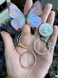 Image 3 of 14kt. Rose Gold fill Weightless Wire-wrapped Hoops