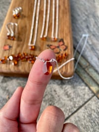 Image 2 of Simple Spessartine Garnet Drop Necklace