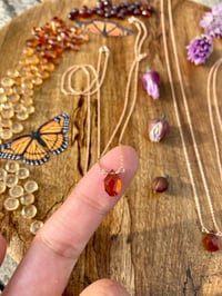 Image 4 of Simple Spessartine Garnet Drop Necklace