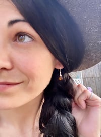 Image 5 of Simple Spessartine Garnet Earrings