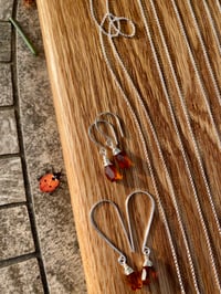 Image 2 of Simple Spessartine Garnet Earrings