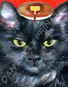Canvas Print / "Basic Black Cat with a Pancake" from Original Dan Lacey Painting