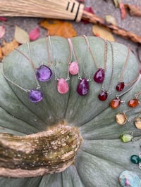 Image 4 of Simple Amethyst Gem Drop Necklace