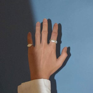 Image of BEAN no.1 solid framed 950 silver ring