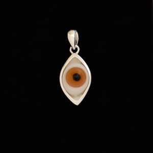 Image of PANTHEREYE antique ceramic x glass eye ball silver necklace