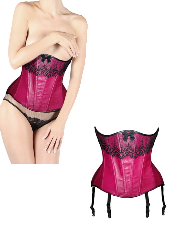 Image of IN- STOCK- LEATHER + LACE CORSET