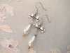 Regency Bows Pearl Teardrop & Crystal Earrings, White Ivory