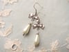 Regency Bows Pearl Teardrop & Crystal Earrings, White Ivory