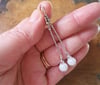 Contemporary Pearl & Crystal Earrings, Pierced or Clip On