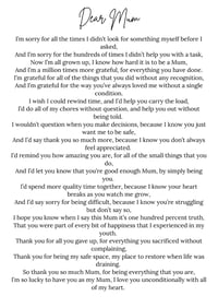 Dear Mum poem