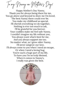 Nanny mothers day poem