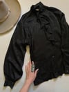 early 70s GUCCI black silk jacquard blouse