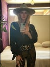 late 60s artisan black leather + silver kidney belt