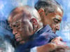 Canvas Print / "US Representative Lewis and Obama" from Original Dan Lacey Painting