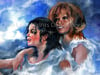 Canvas Print / "Michael Jackson with Whitney Houston" from Original Dan Lacey Painting