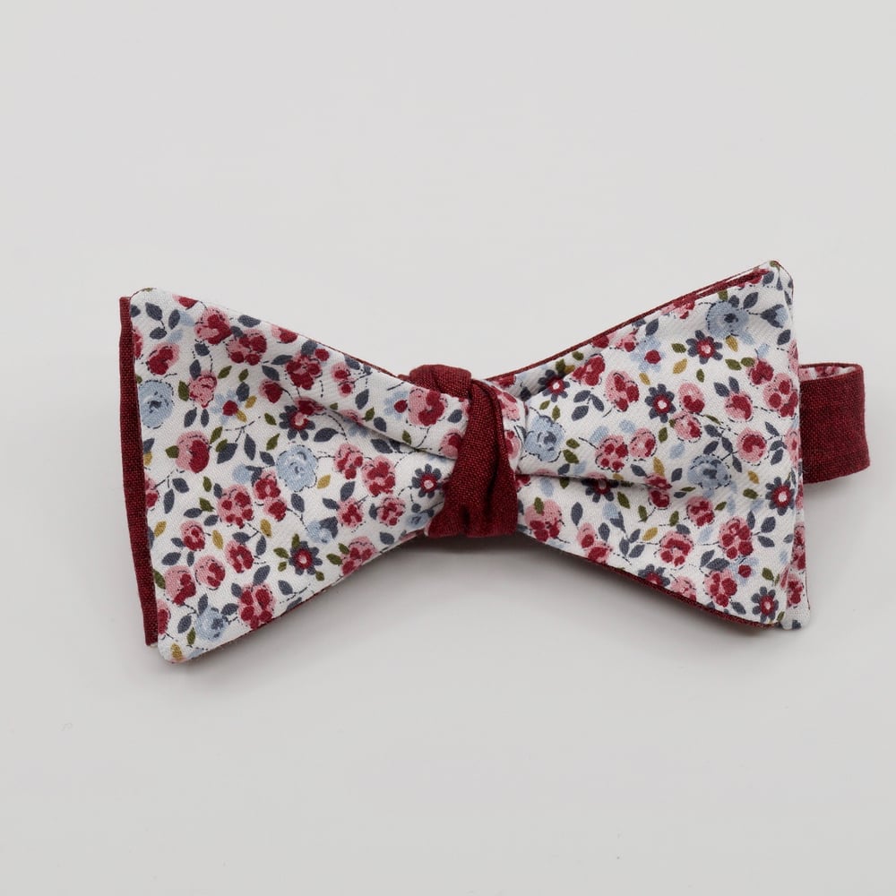 Image of Noeud Papillon à Nouer Réversible - Liberty Bordeaux