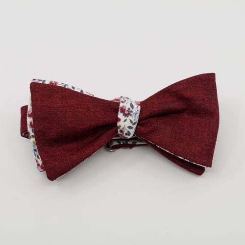 Image of Noeud Papillon à Nouer Réversible - Liberty Bordeaux