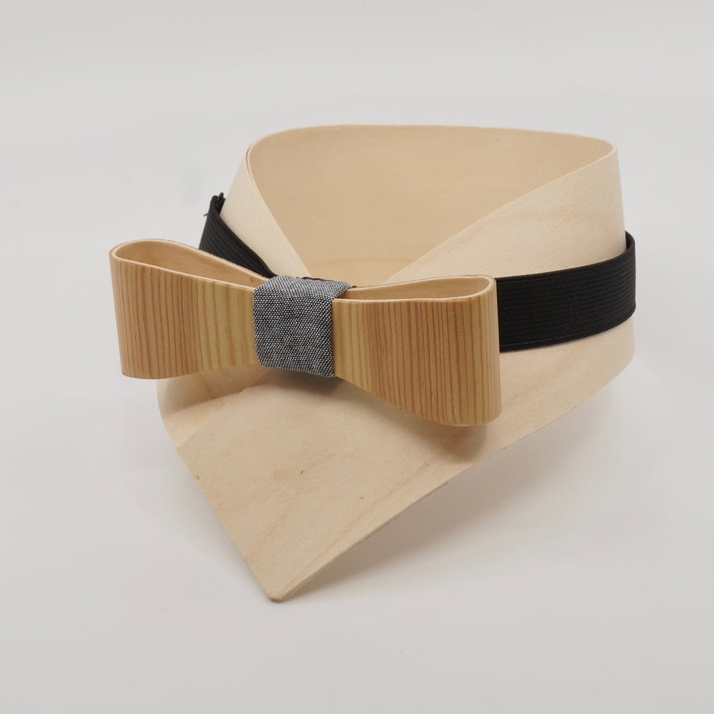 Image of Noeud Papillon en bois - Pin / Gris