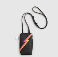 Image 1 of Black Leather Ziggy Phone Pouch