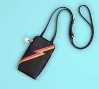 Image 2 of Black Leather Ziggy Phone Pouch