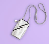 Image 3 of Silver Leather Ziggy Phone Pouch