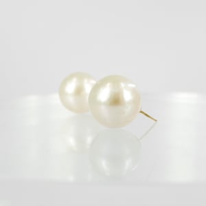 Image of Large 15mm South Sea Pearl stud earrings. CP1126
