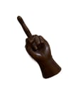 1970s hand carved wood middle finger statue (#1)