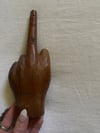 1970s large hand carved wooden F.U. statue (#2)