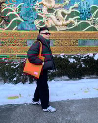 Image 2 of Quilted Tote Bag in Clementine