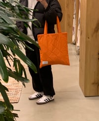 Image 1 of Quilted Tote Bag in Clementine