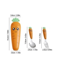 Image 2 of Carrots Cutlery Set Spoon Fork with Case