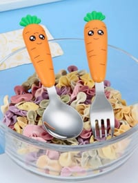 Image 4 of Carrots Cutlery Set Spoon Fork with Case