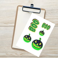 Image 1 of Sticker sheet - Jack O Lantern Vintage Green Black
