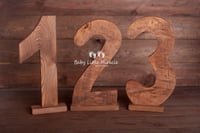 30cm wooden digits 1 2 3 brown