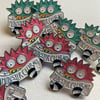 Monster Club Pin Badges- Rainbow plated