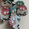 Monster Club Pin Badges- Rainbow plated