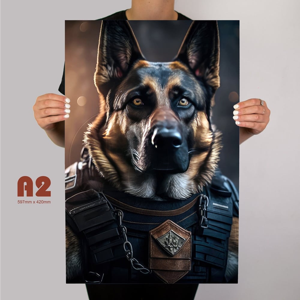 Image of German Shepherd Tactical Vest - Metal Poster