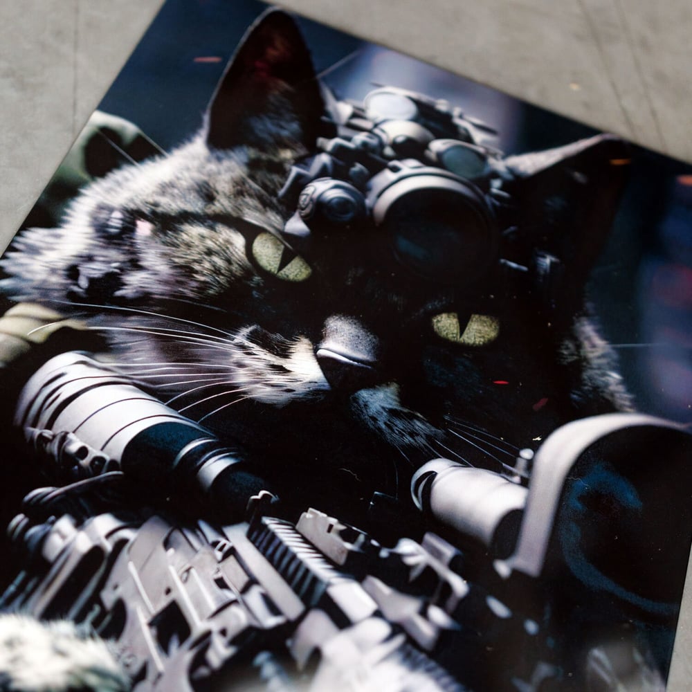 Image of Sniper Cat - Special Ops Metal Poster