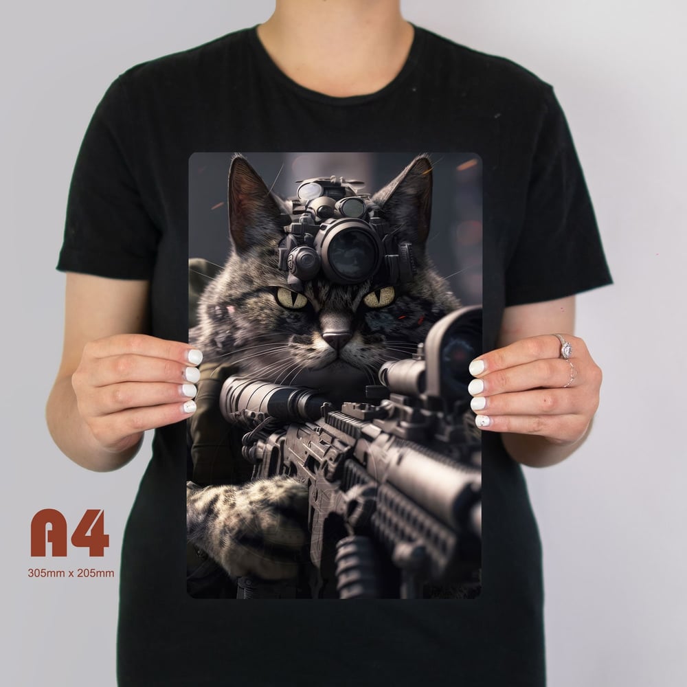 Image of Sniper Cat - Special Ops Metal Poster