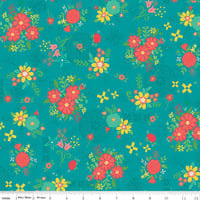 Image 1 of Teal Main Floral from Gingham Cottage