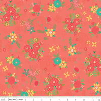 Image 1 of Coral Main Floral from Gingham Cottage