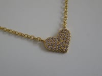 Image 1 of Princess Marie of Denmark Pave Crystal Heart Necklace Valentine's Day Mother Daughter Gift Idea